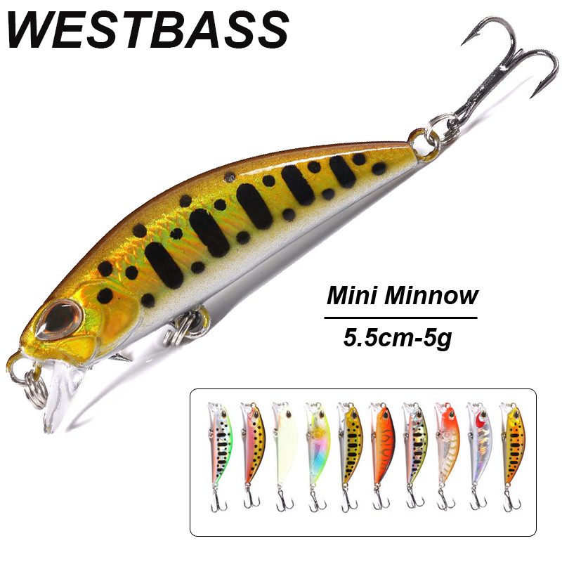 Fishing Lure Popper - WESTBASS 1PX Micro Minnow Dụ 55Mm-5G