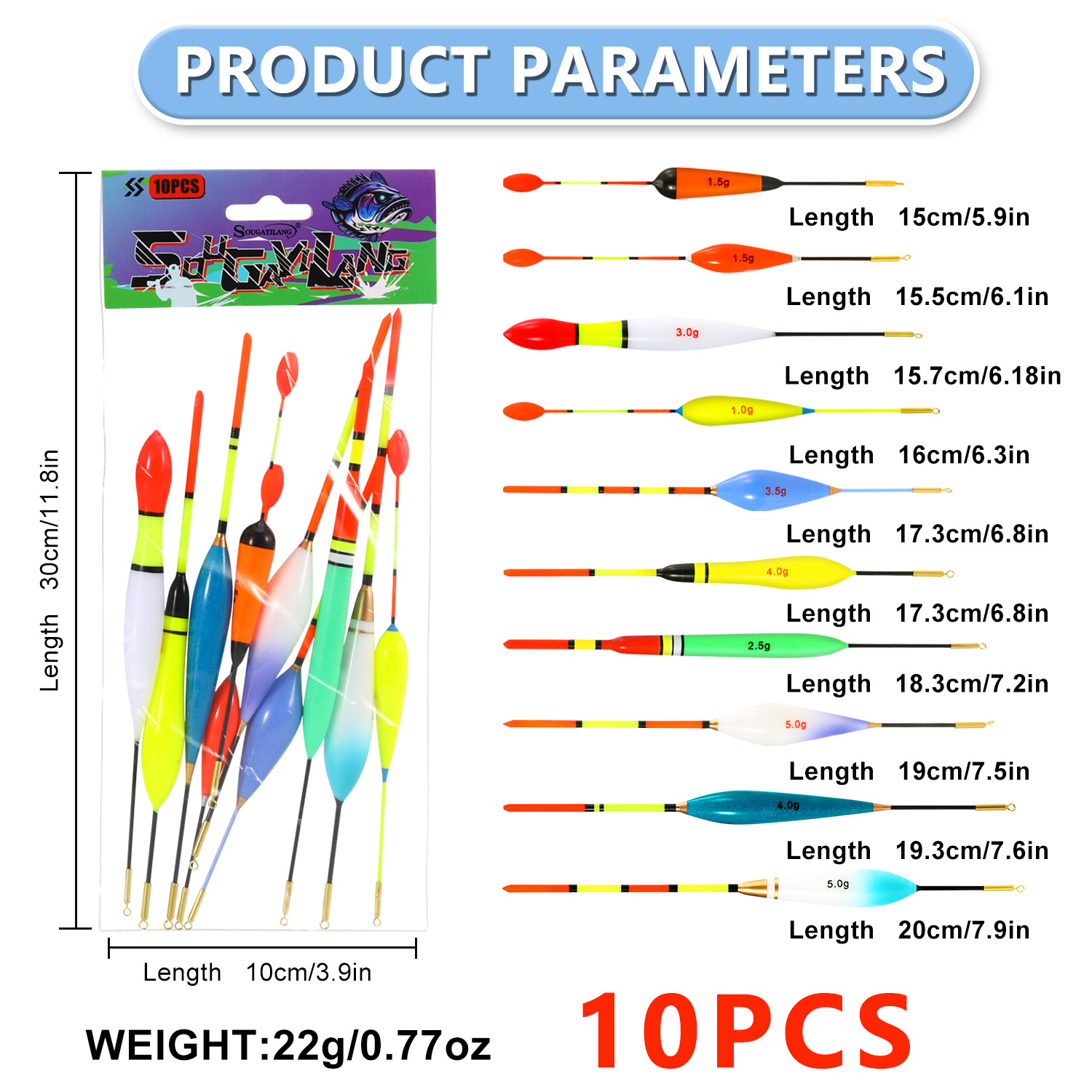 EVA Fishing Float Set 10pc 1.5 - đánh giá và giá Fishing Lure Topwater